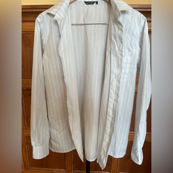 Marimekko Jokapoika Shirt Unisex Striped White and Light Gray Size S - Picture 10 of 16